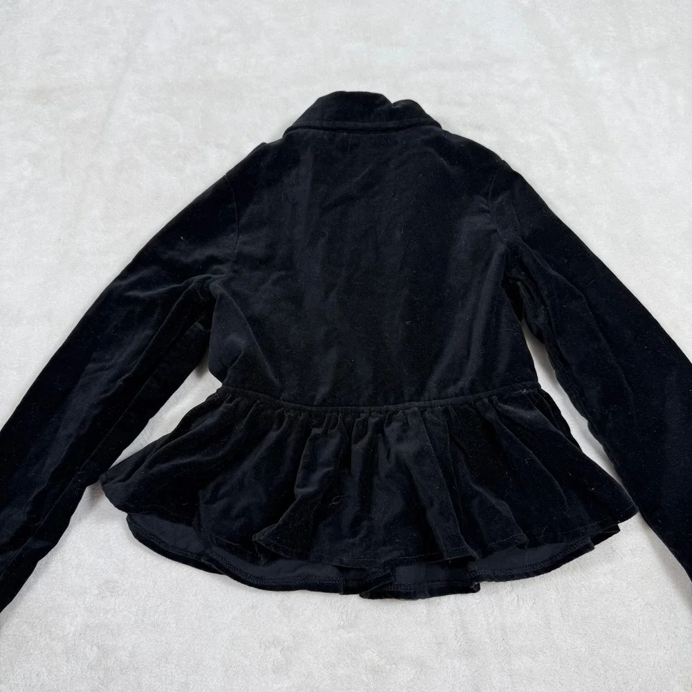Harajuku Mini for Target Black‎ Velvet Ruffle Moto Jacket Girls Size Medium 7/ 8